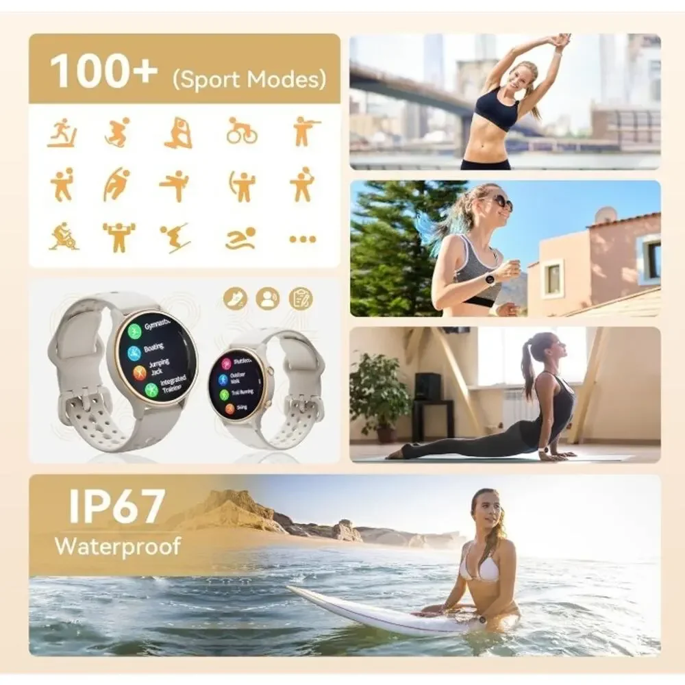 KEEPONFIT Smart Watch 2.0” Fitness Tracker Heart Rate SpO2 IP67 Android iPhone